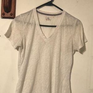 White sheet v-neck underarmour